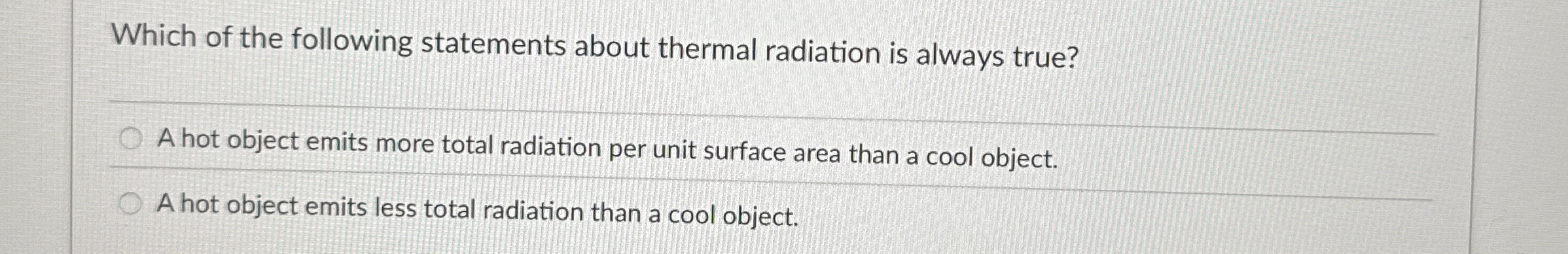 Solved Which of the following statements about thermal | Chegg.com