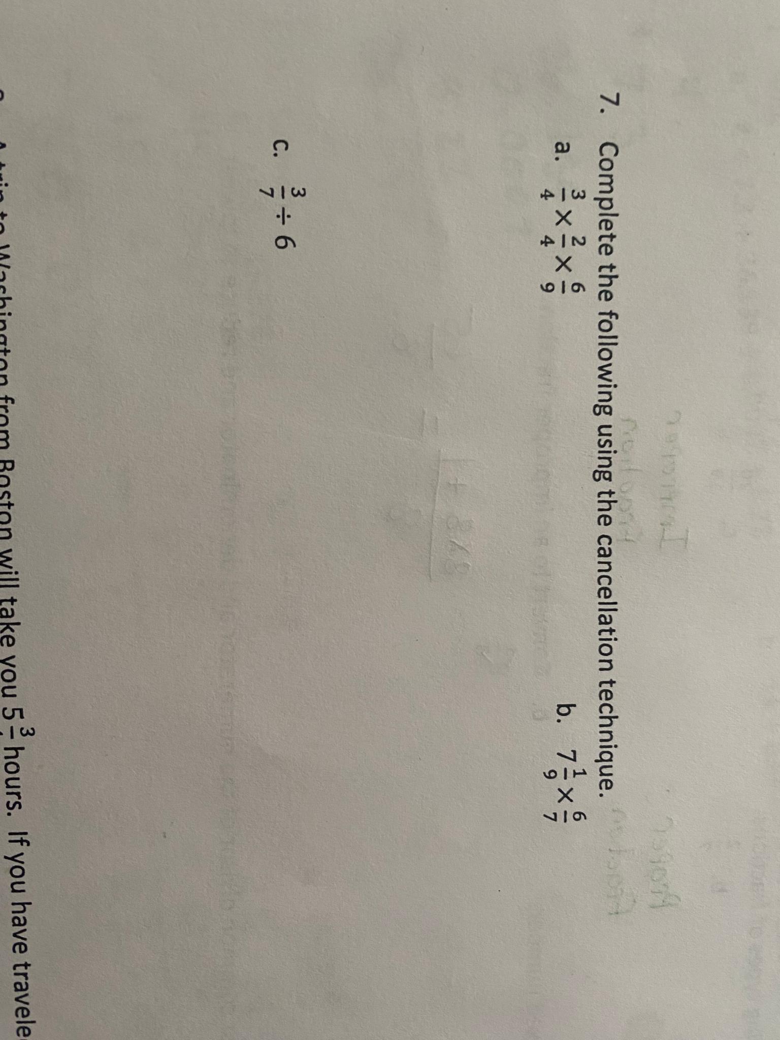 Solved Complete The Following Using The Cancellation | Chegg.com