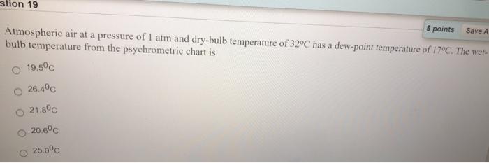 Solved stion 19 5 points Save A Atmospheric air at a | Chegg.com