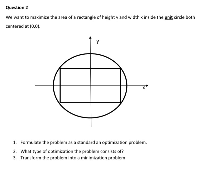 Solved Question 2 We want to maximize the area of a | Chegg.com