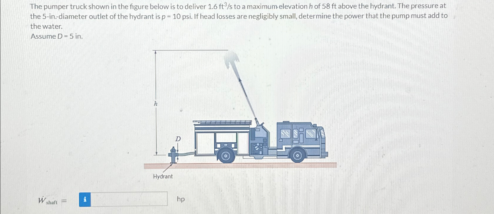 Solved The pumper truck shown in the figure below is to | Chegg.com