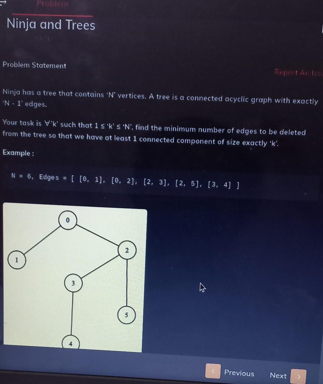 Solved Ninja and Trees Problem Statement Report an Iss Ninja | Chegg.com