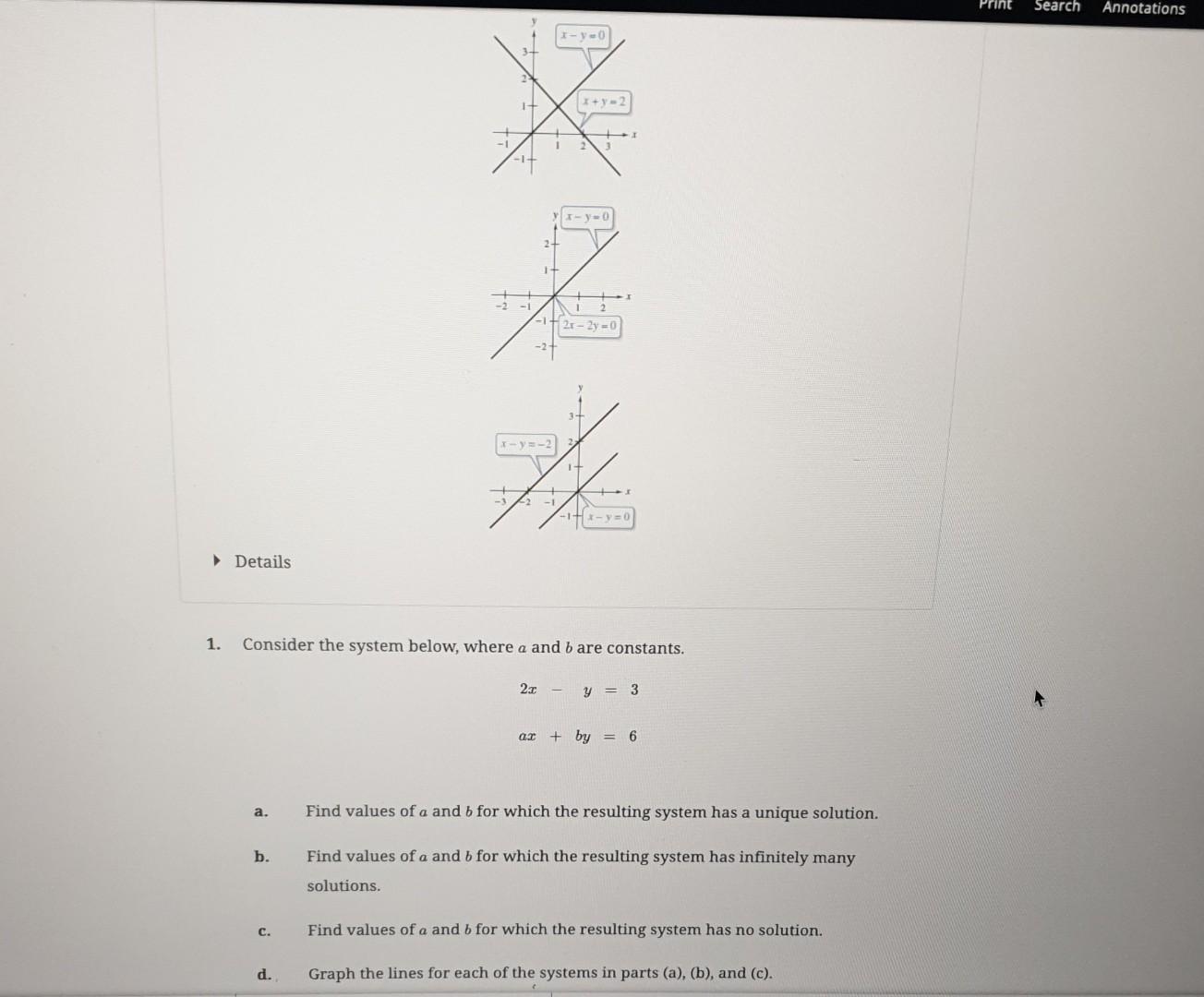 Solved Details 1. Consider The System Below, Where A And B | Chegg.com