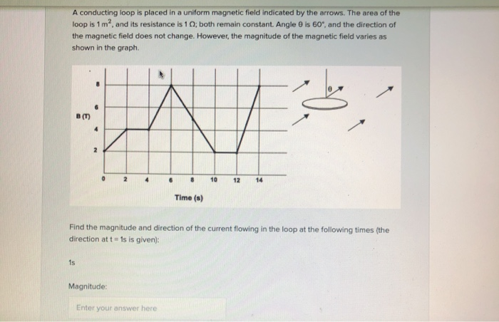 Solved A conducting loop is placed in a uniform magnetic | Chegg.com