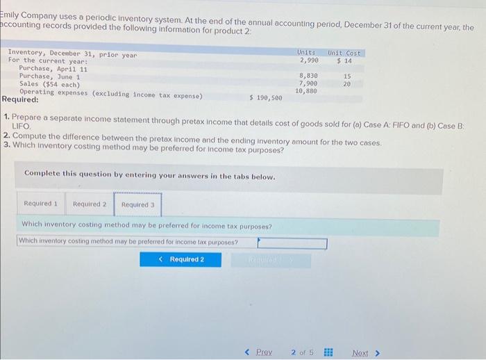 Solved Emily Company uses a periodic inventory system. At | Chegg.com