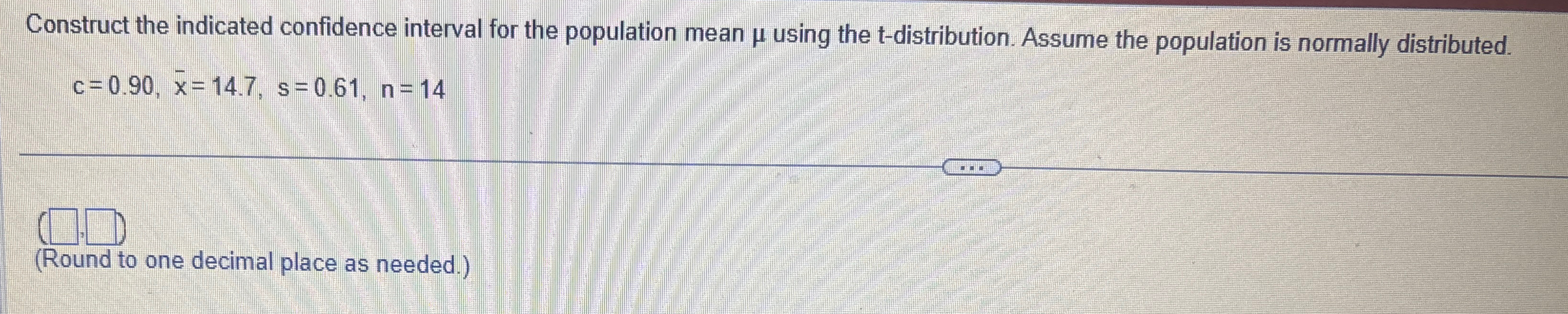 Solved Construct the indicated confidence interval for the | Chegg.com