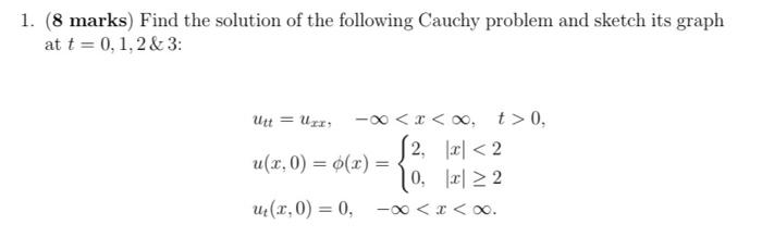 Solved 1. (8 Marks) Find The Solution Of The Following | Chegg.com