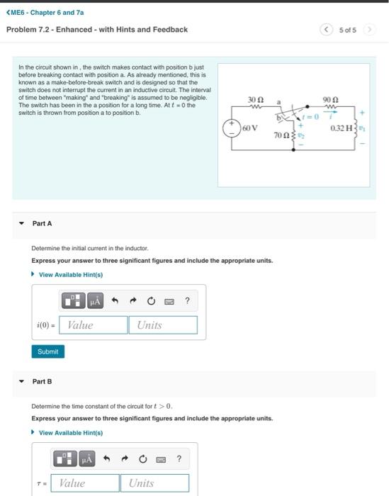 Solved Problem 7.2 - Enhanced - with Hints and Feedback In | Chegg.com