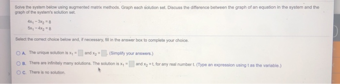 Solved Solve The System Below Using Augmented Matrix | Chegg.com