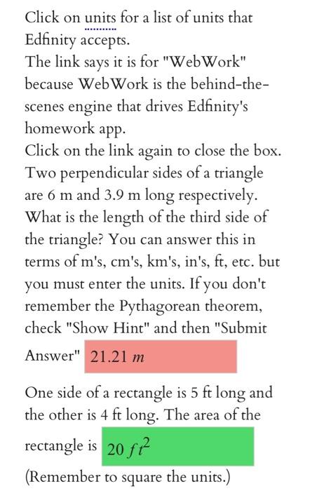 Solved Click On Units For A List Of Units That Edfinity | Chegg.com