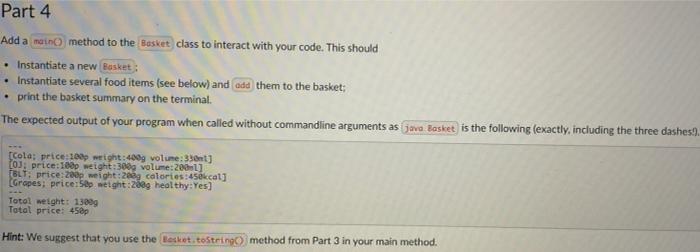 Solved Could you answer part 3 and 4 using the classes i | Chegg.com