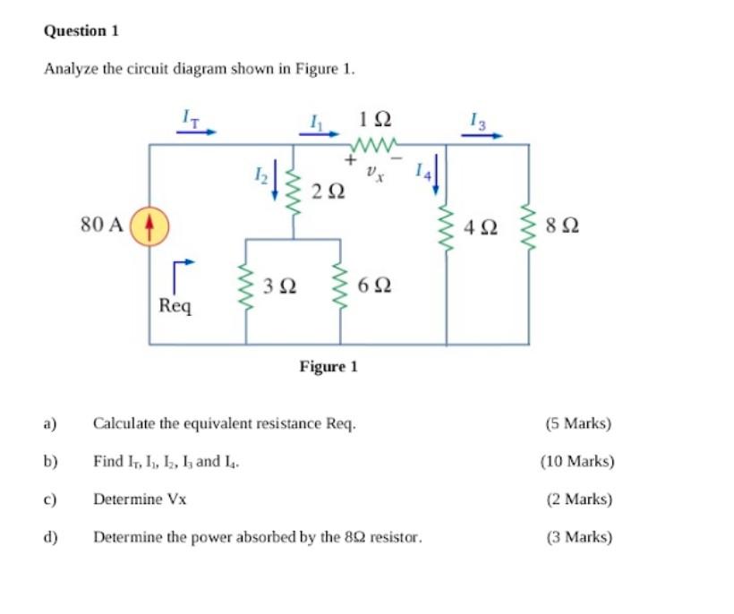 Solved Question 1 Analyze the circuit diagram shown in | Chegg.com