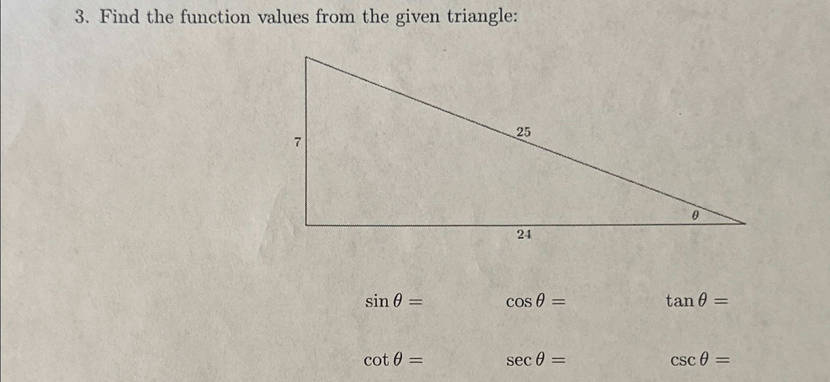Solved Find the function values from the given | Chegg.com
