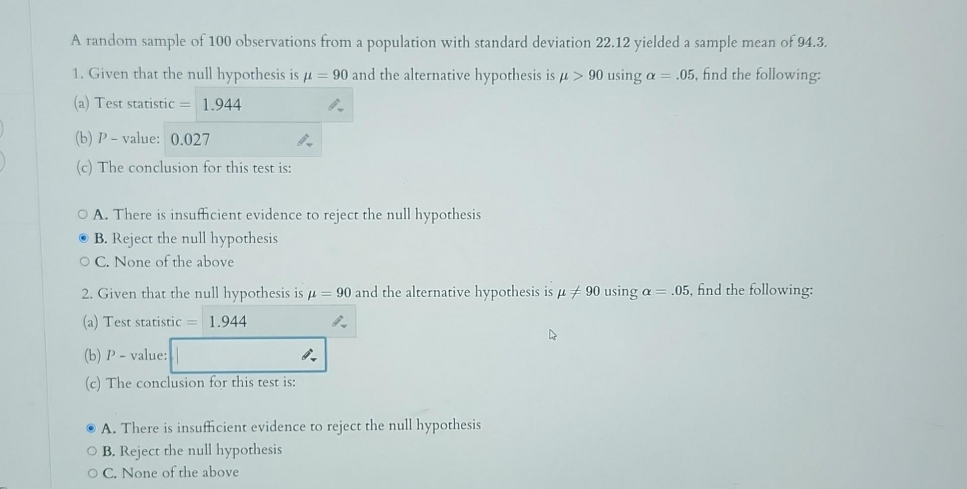 Solved A Random Sample Of 100 Observations From A Population | Chegg.com