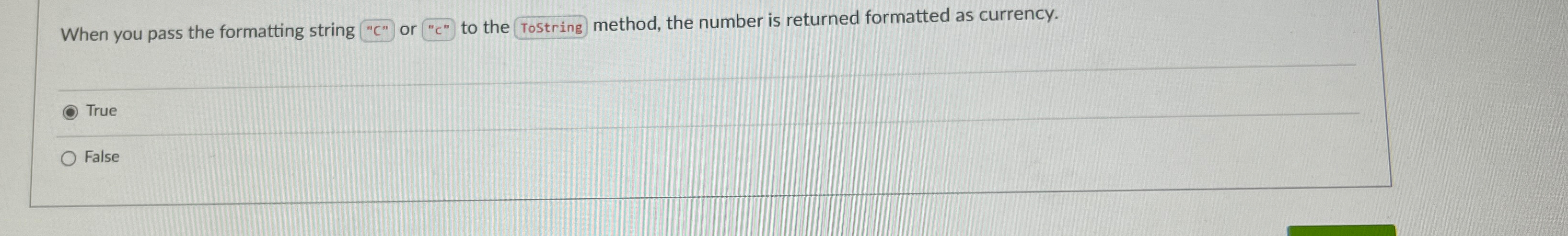 Solved When you pass the formatting string ﻿or ﻿to the | Chegg.com