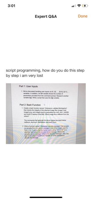 script programming, how do you do this step by step i | Chegg.com
