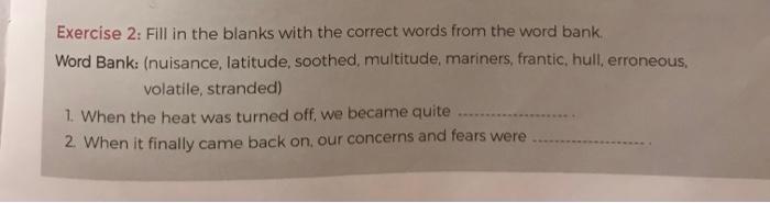 Solved Exercise 1: Write a word that is similar in meaning | Chegg.com