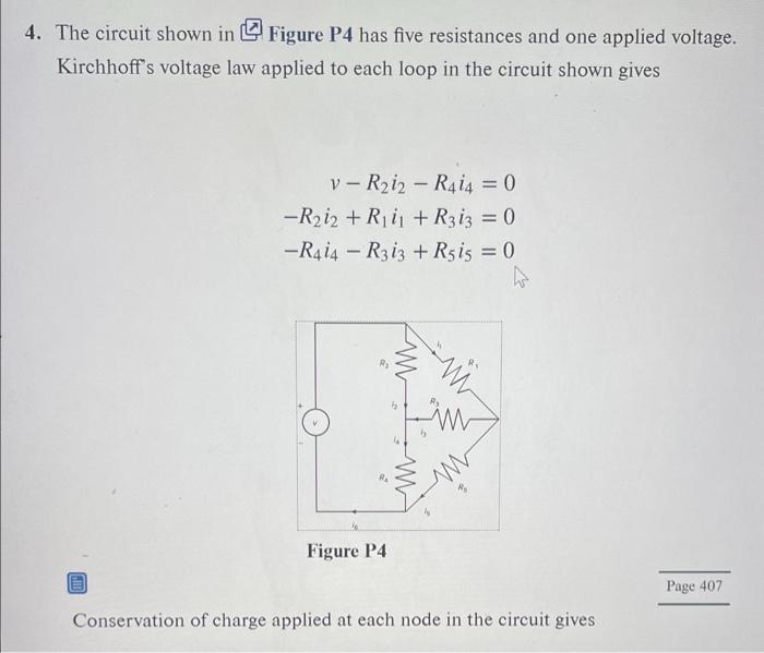 Solved 4. The circuit shown in Figure P4 has five | Chegg.com