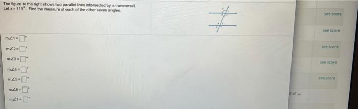 Solved The figure to the right shows two parallel lines | Chegg.com