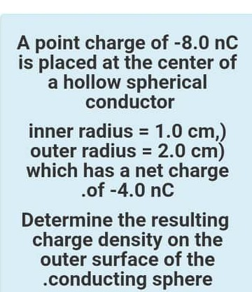 Solved A point charge of -8.0 nC is placed at the center of | Chegg.com