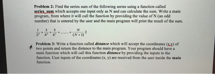 Solved Problem 2: Find the series sum of the following | Chegg.com