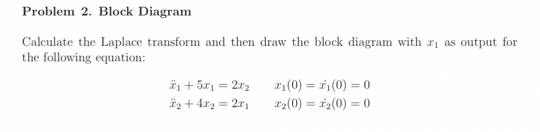 Solved Problem 2. ﻿Block DiagramCalculate the Laplace | Chegg.com