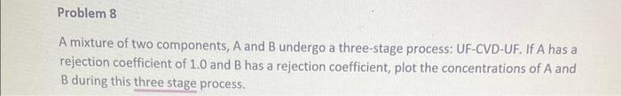 Solved A mixture of two components, A and B undergo a | Chegg.com