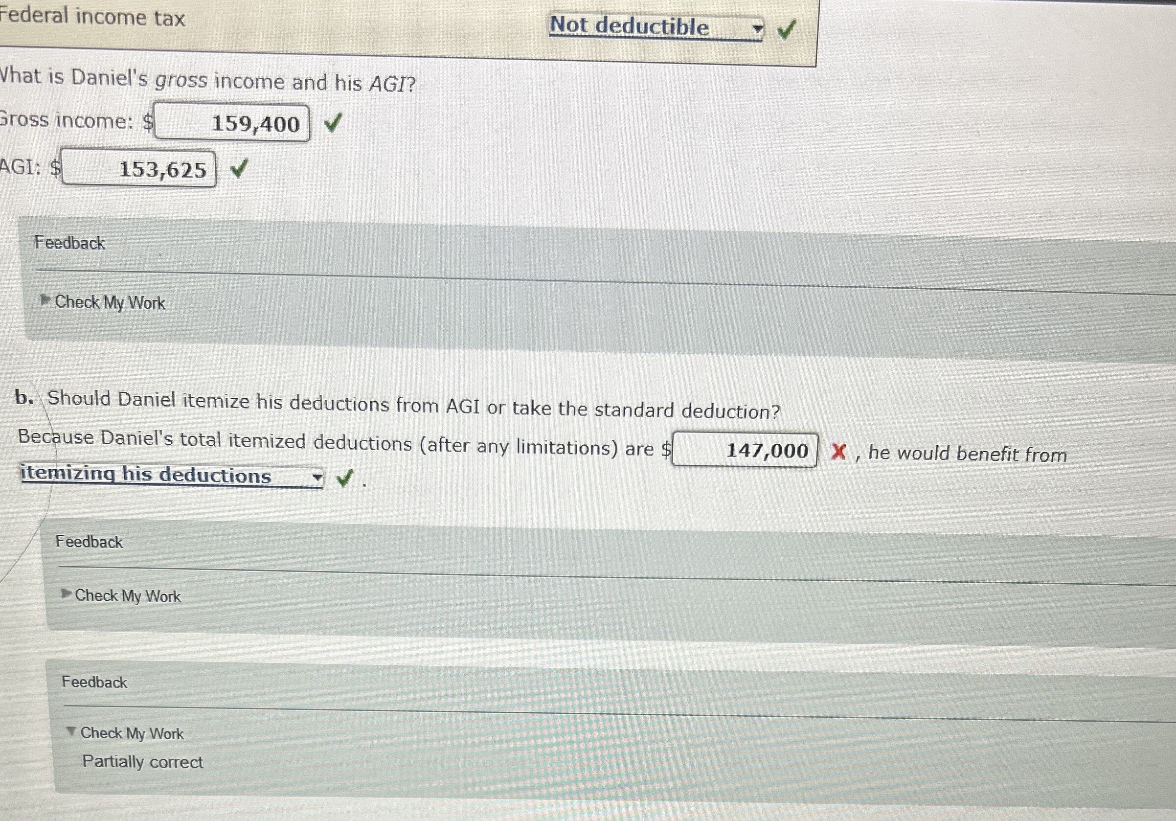 Solved Vhat is Daniel's gross and his AGI?Gross