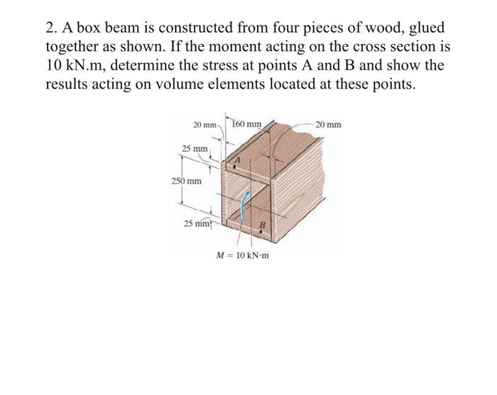 Solved 2. A box beam is constructed from four pieces of