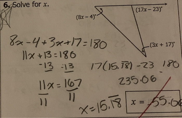 solve for x 8x 4 17x 23 3x 17