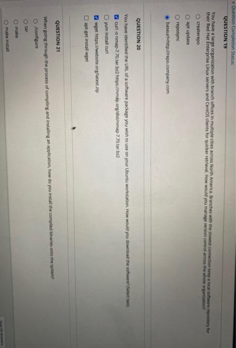 Solved completion status QUESTION 1 You are unable to run | Chegg.com