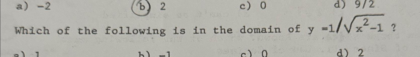 solved-which-of-the-following-is-in-the-domain-of-y-1x2-12-chegg