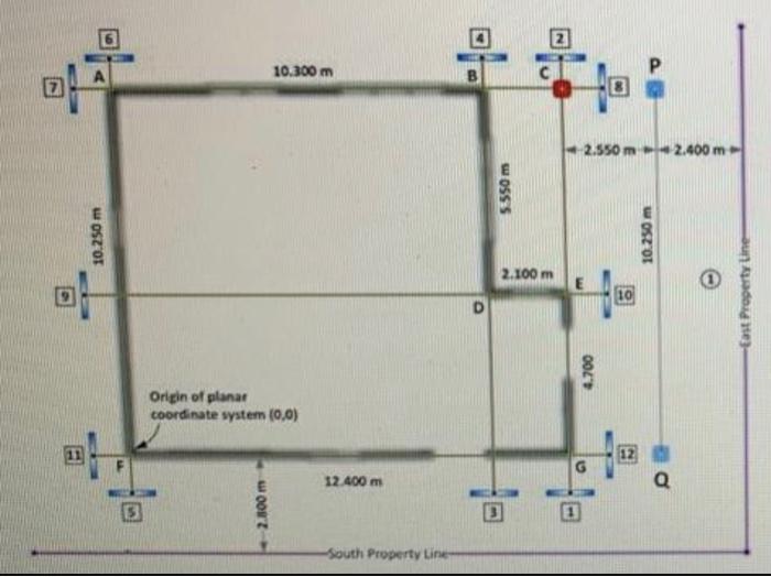 Solved Using the azimuths radial method of building layout, | Chegg.com