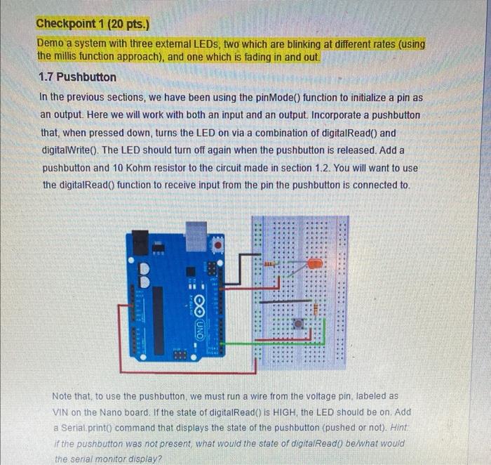 Solved Checkpoint 1 (20 pts.) Demo a system with three | Chegg.com