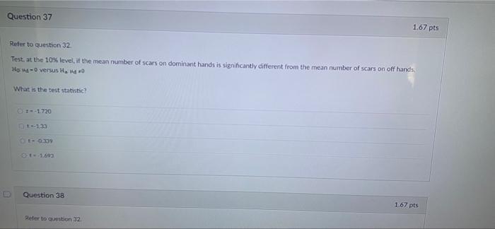 Solved Question 32 1.67 Pts Questions 12-38 Are Based On The | Chegg.com