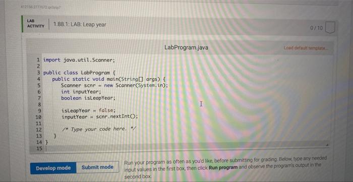 Solved Write a java program that takes in a year and | Chegg.com