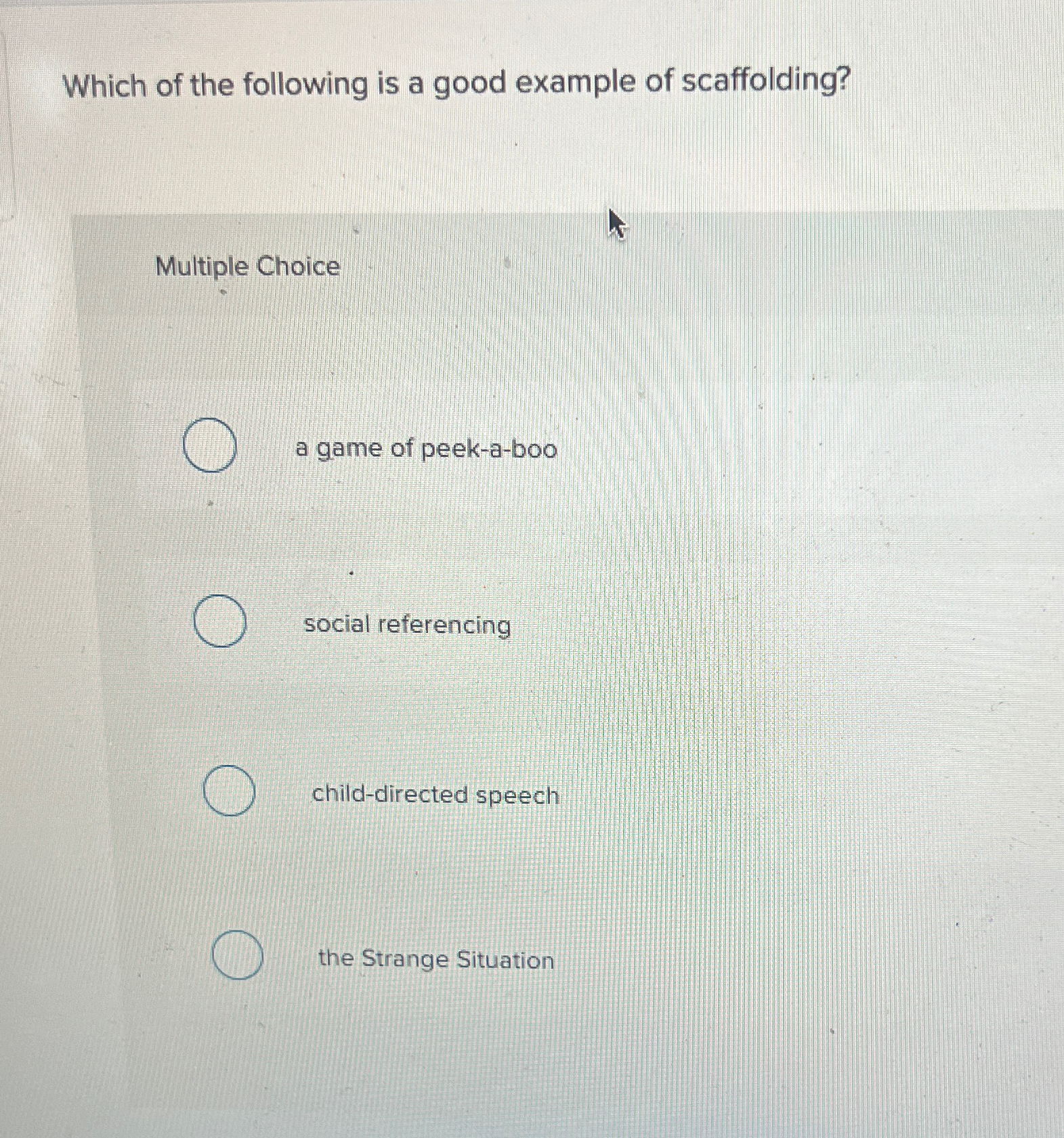 Solved Which of the following is a good example of | Chegg.com