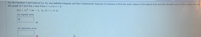 Solved For the function and interval [a, b], se definite | Chegg.com