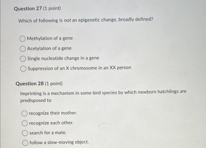 Solved Question 27 (1 point) Which of following is not an | Chegg.com