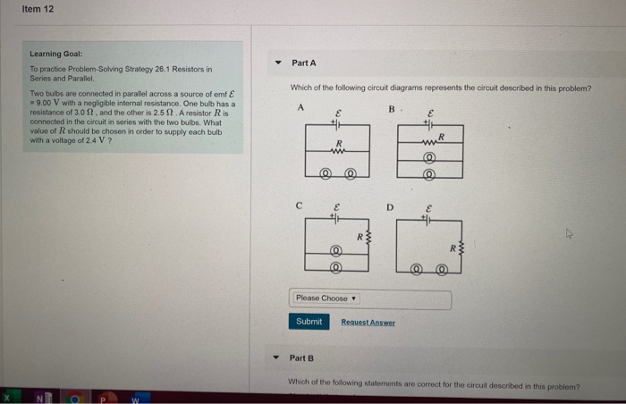 Solved Item 12 Part A Which of the following circuit | Chegg.com