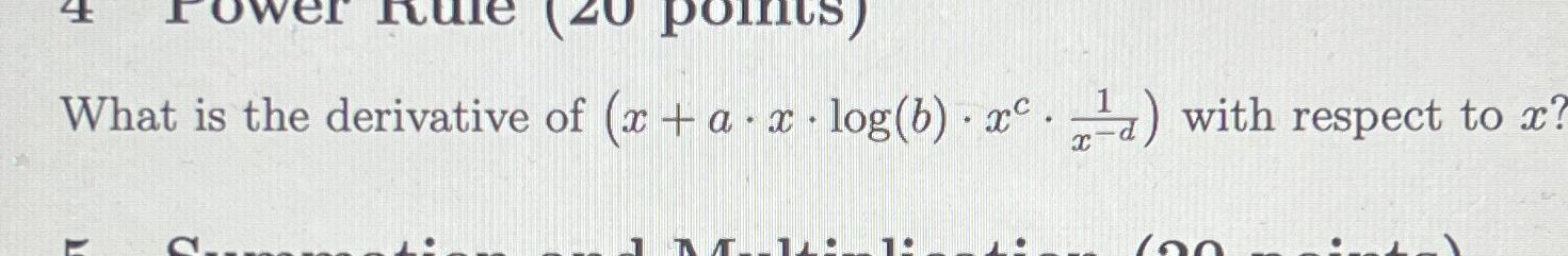 derivative of log x with respect to 1 x