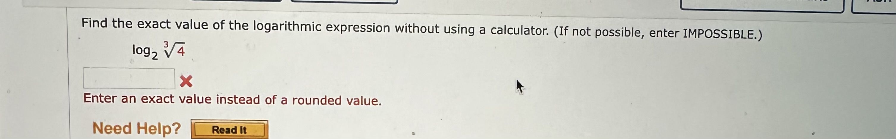 Solved Find the exact value of the logarithmic expression | Chegg.com