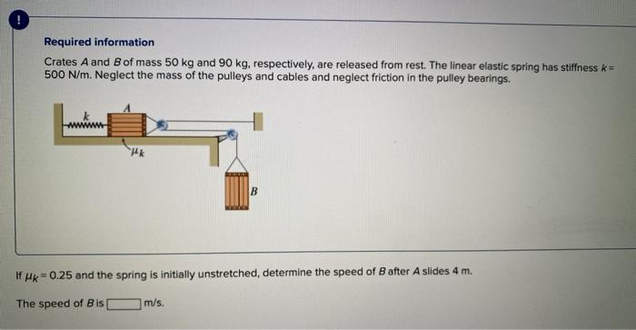 Solved Required Information Crates A And B Of Mass 50 Kg And | Chegg.com