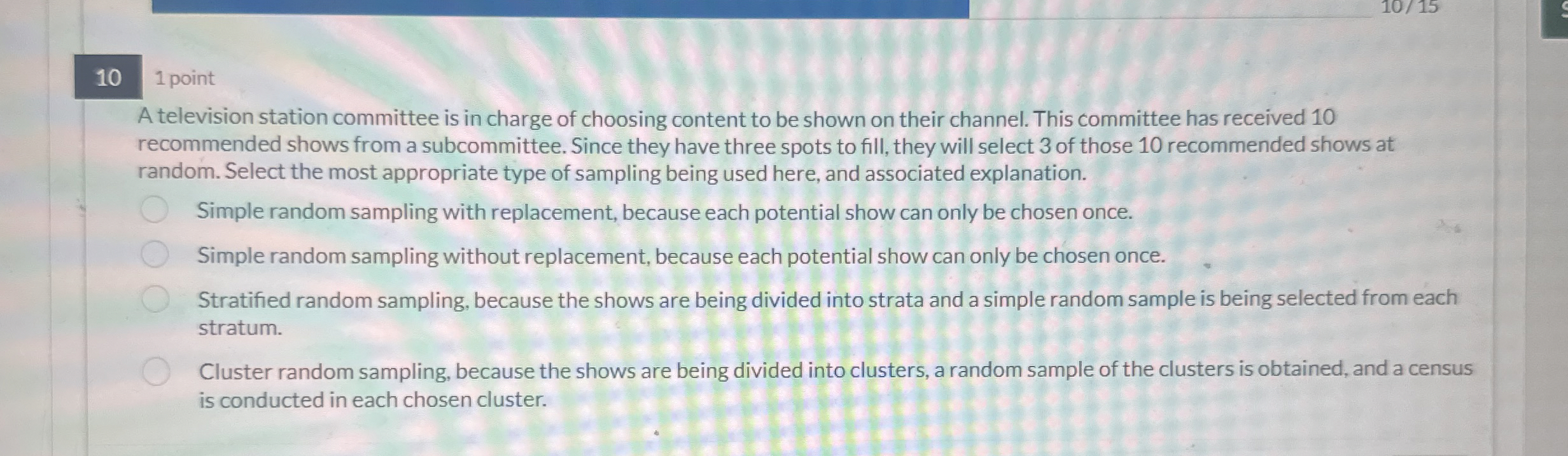 [Solved] 1 point A television station committee is in charg