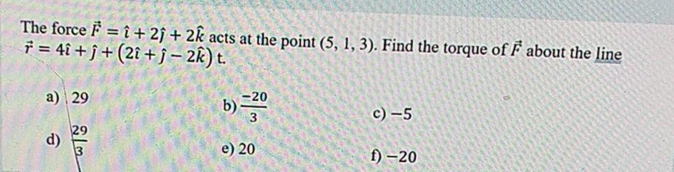 Solved The Force F I 2ſ 2k Acts At The Point 5 1 Chegg Com