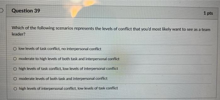 Solved > Question 39 1 pts Which of the following scenarios | Chegg.com