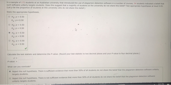 Solved In a sample of 172 students at an Australian | Chegg.com