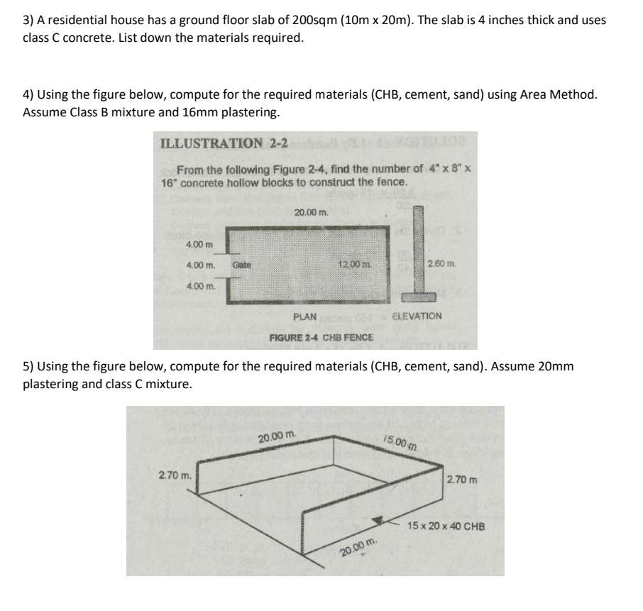 Solved 3) A residential house has a ground floor slab of | Chegg.com