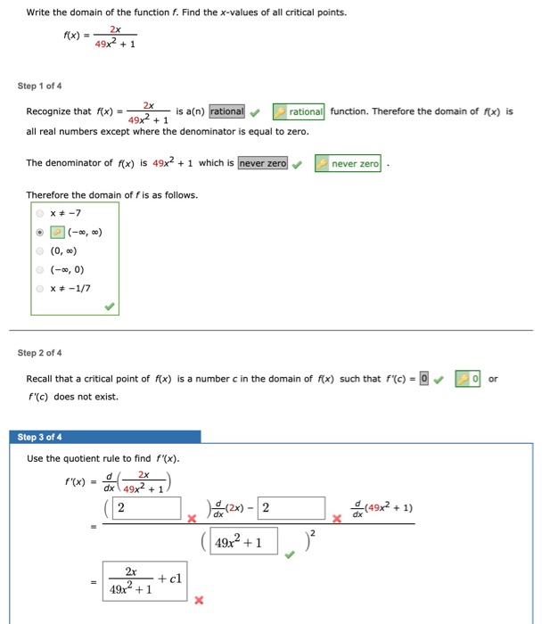 Solved Write the domain of the function f. Find the x-values | Chegg ...