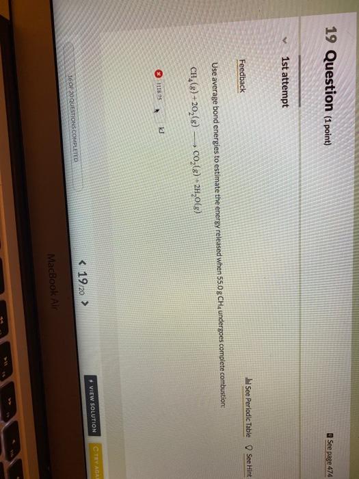 Solved 19 Question (1 point) See page 474 1st attempt See | Chegg.com